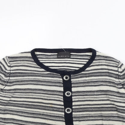 Alex & co Womens Beige Striped  Cardigan Jumper Size 14