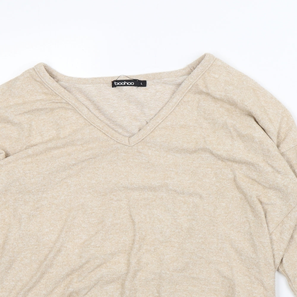 Boohoo Womens Beige   Pullover Jumper Size L