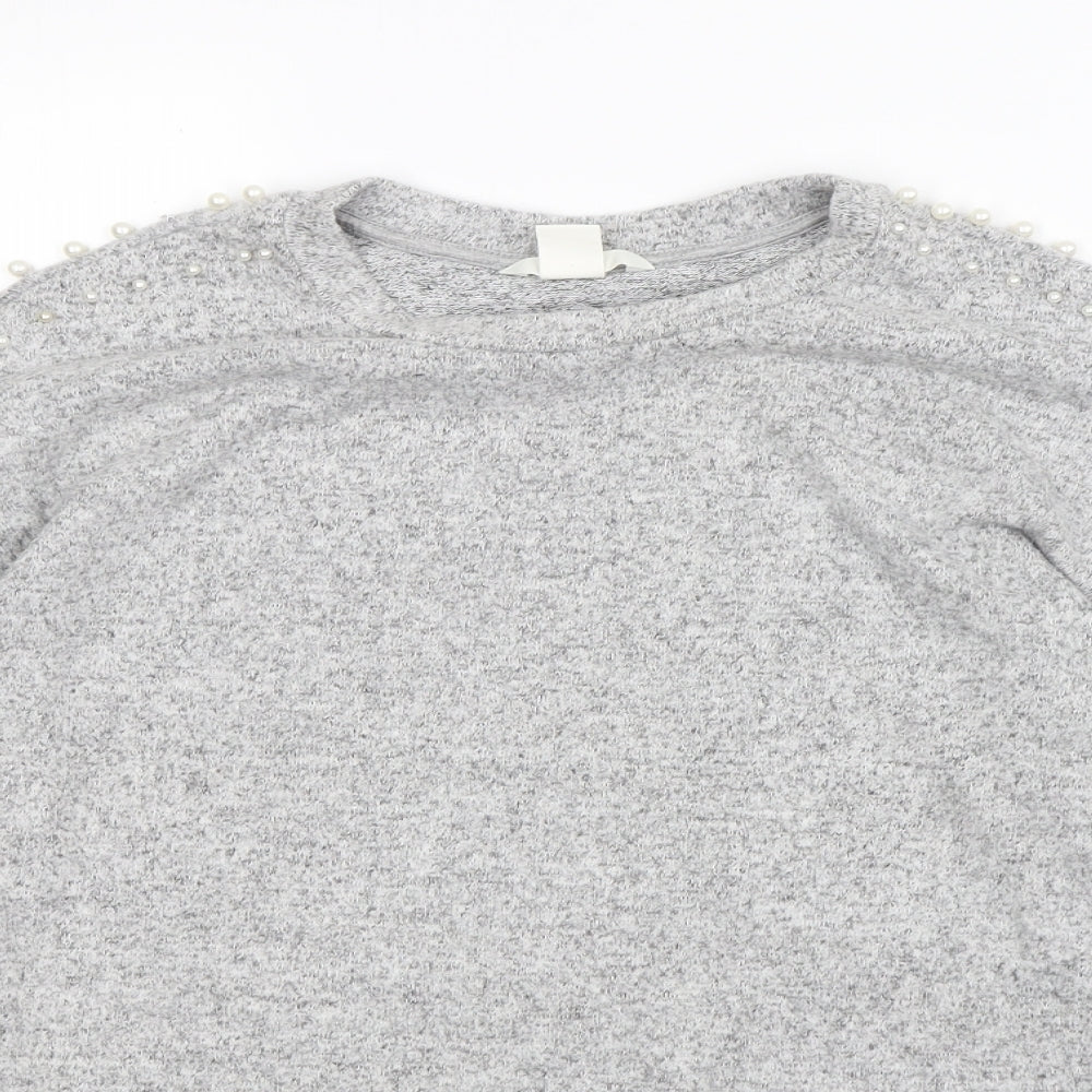 H&M Womens Grey   Pullover Jumper Size M
