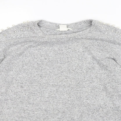 H&M Womens Grey   Pullover Jumper Size M