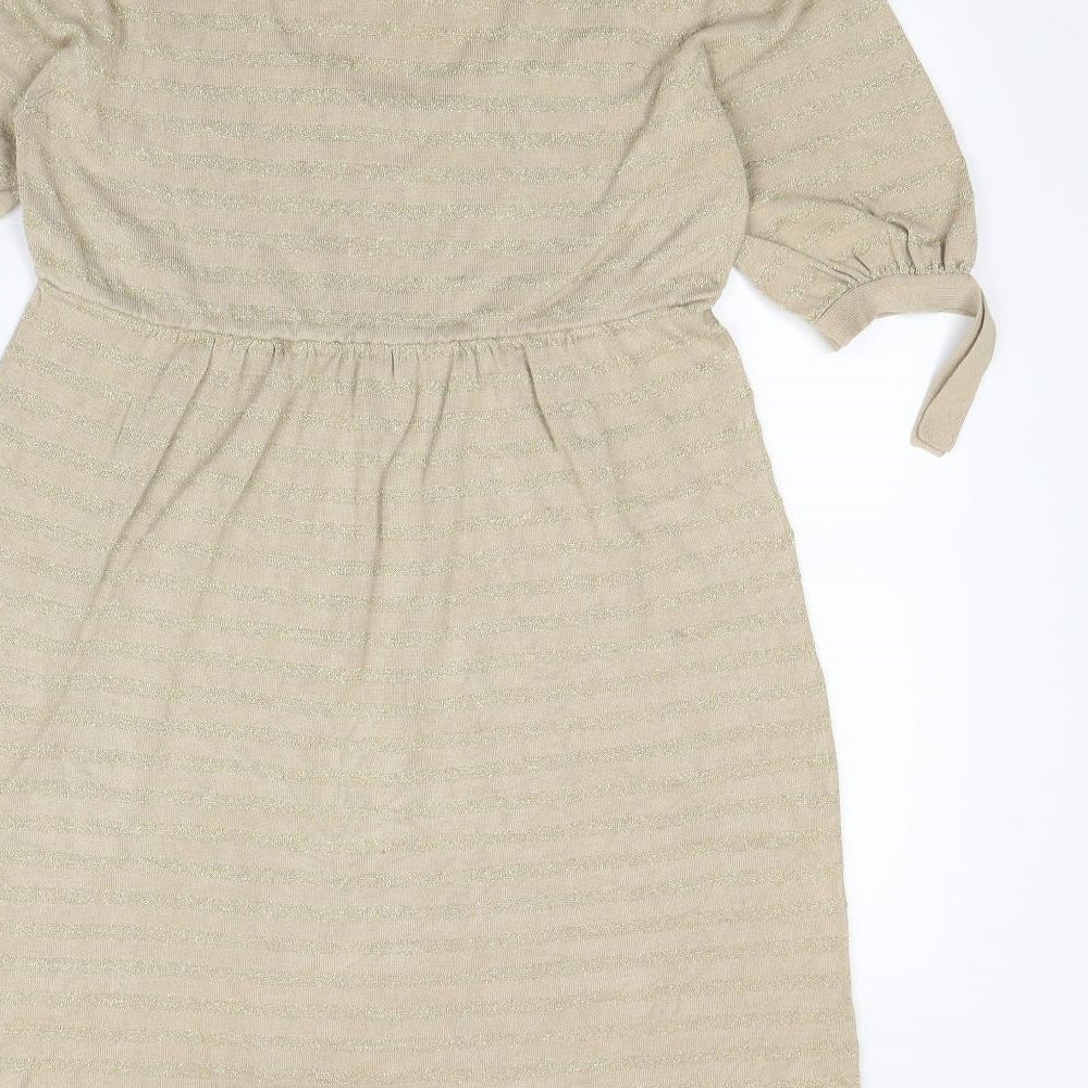 Preworn Womens Gold   Fit & Flare  Size 16