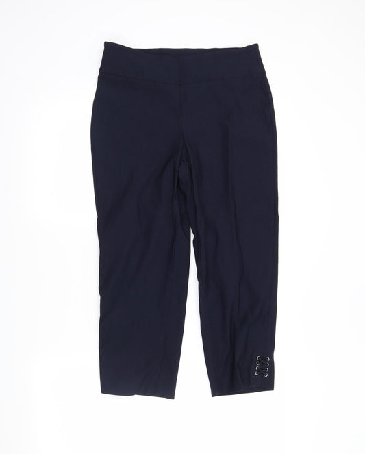 Womens UK Size 6 Denver Hayes Regular Fit Pedal Pusher Blue Trousers