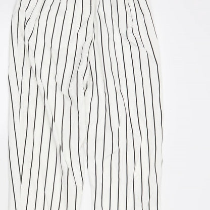 Womens UK Size 6 PRETTYLITTLETHING Regular Fit  White Trousers