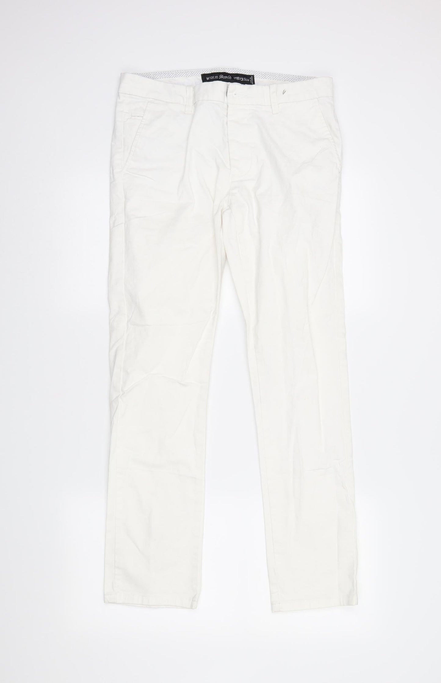 Womens UK Size 30 in DenimCo Regular Fit Straight White Jeans