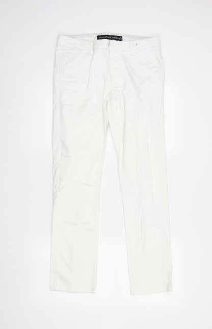 Womens UK Size 30 in DenimCo Regular Fit Straight White Jeans