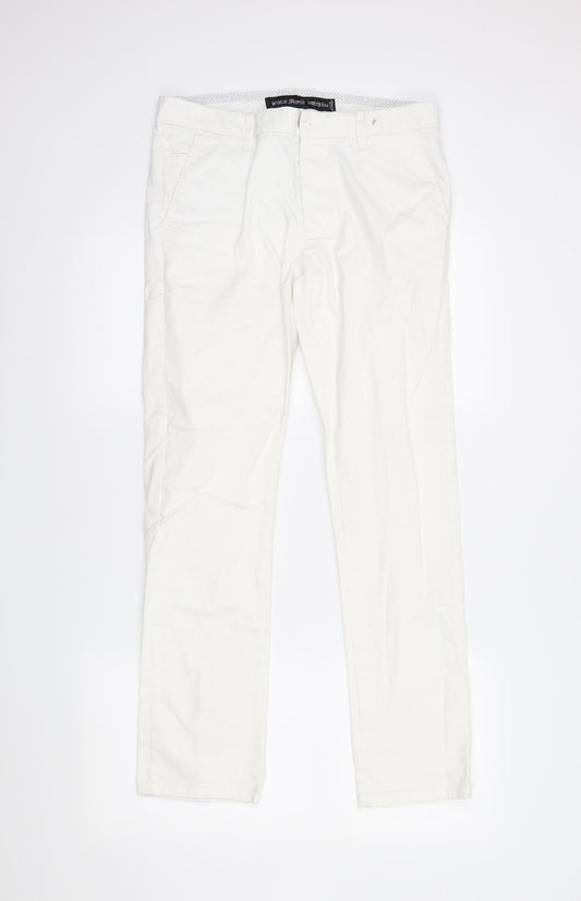 Womens UK Size 30 in DenimCo Regular Fit Straight White Jeans