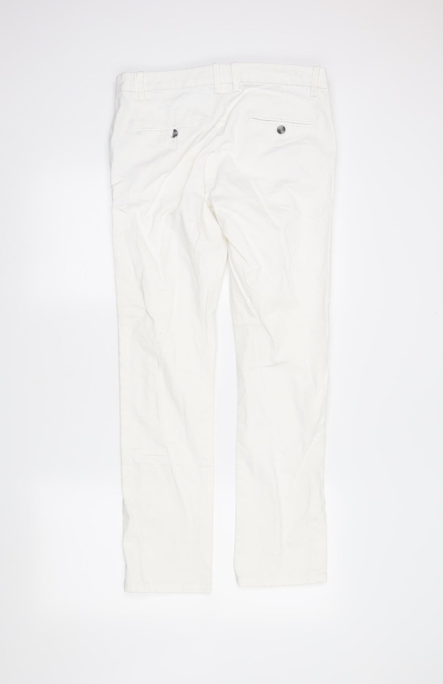 Womens UK Size 30 in DenimCo Regular Fit Straight White Jeans