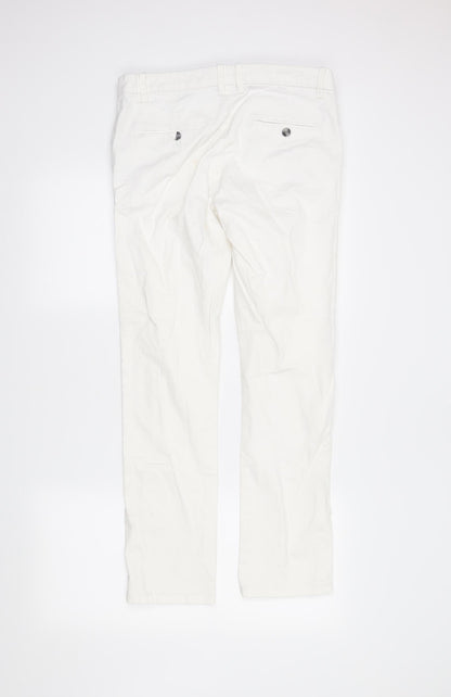Womens UK Size 30 in DenimCo Regular Fit Straight White Jeans
