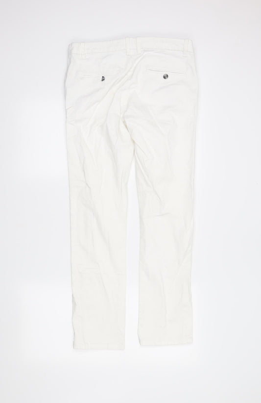 Womens UK Size 30 in DenimCo Regular Fit Straight White Jeans