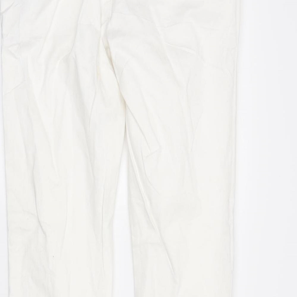 Womens UK Size 30 in DenimCo Regular Fit Straight White Jeans