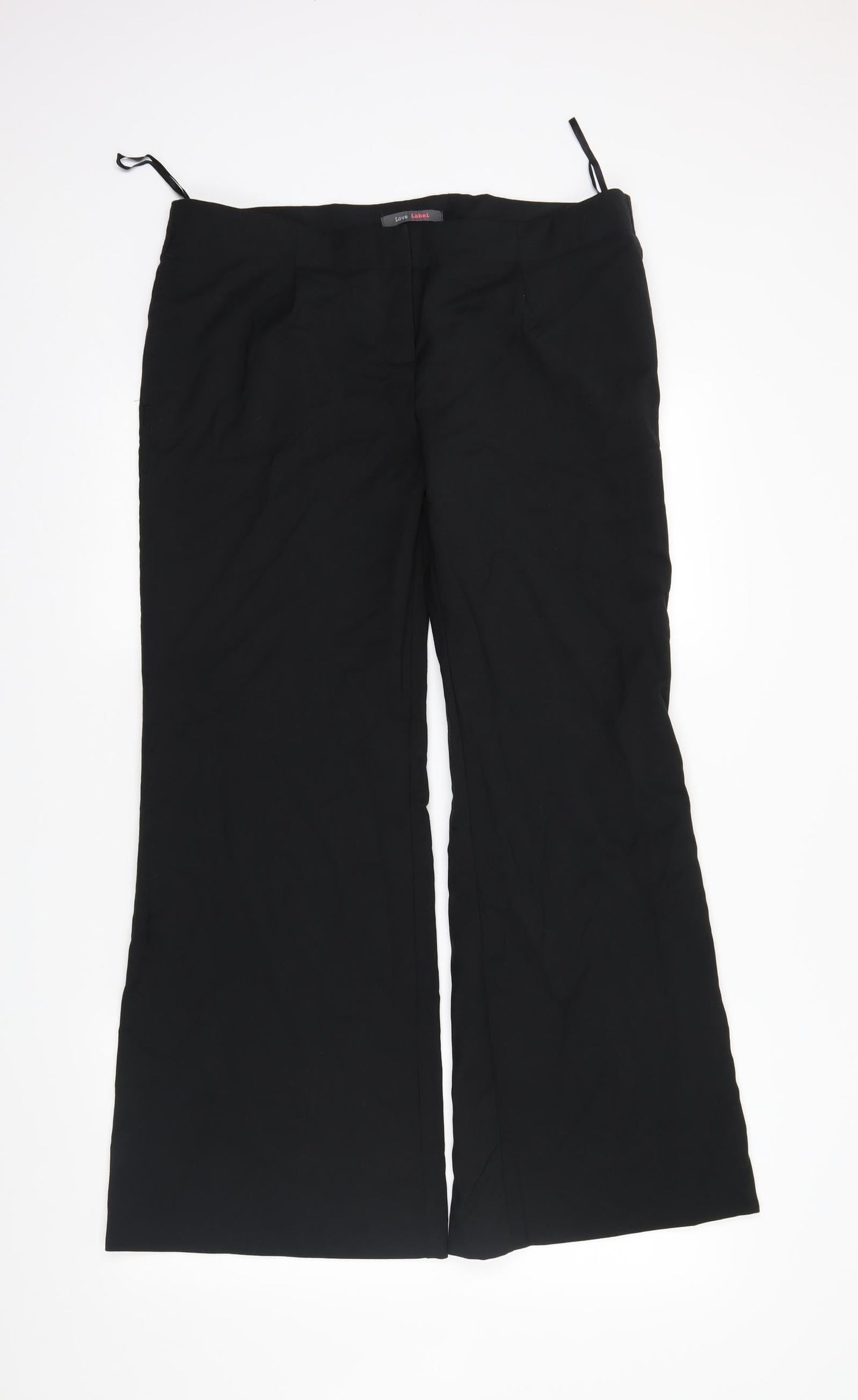 Womens UK Size 14 Love Label Regular Fit  Black Trousers