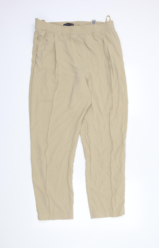 M&S Womens Beige   Trousers  Size 18 L28 in