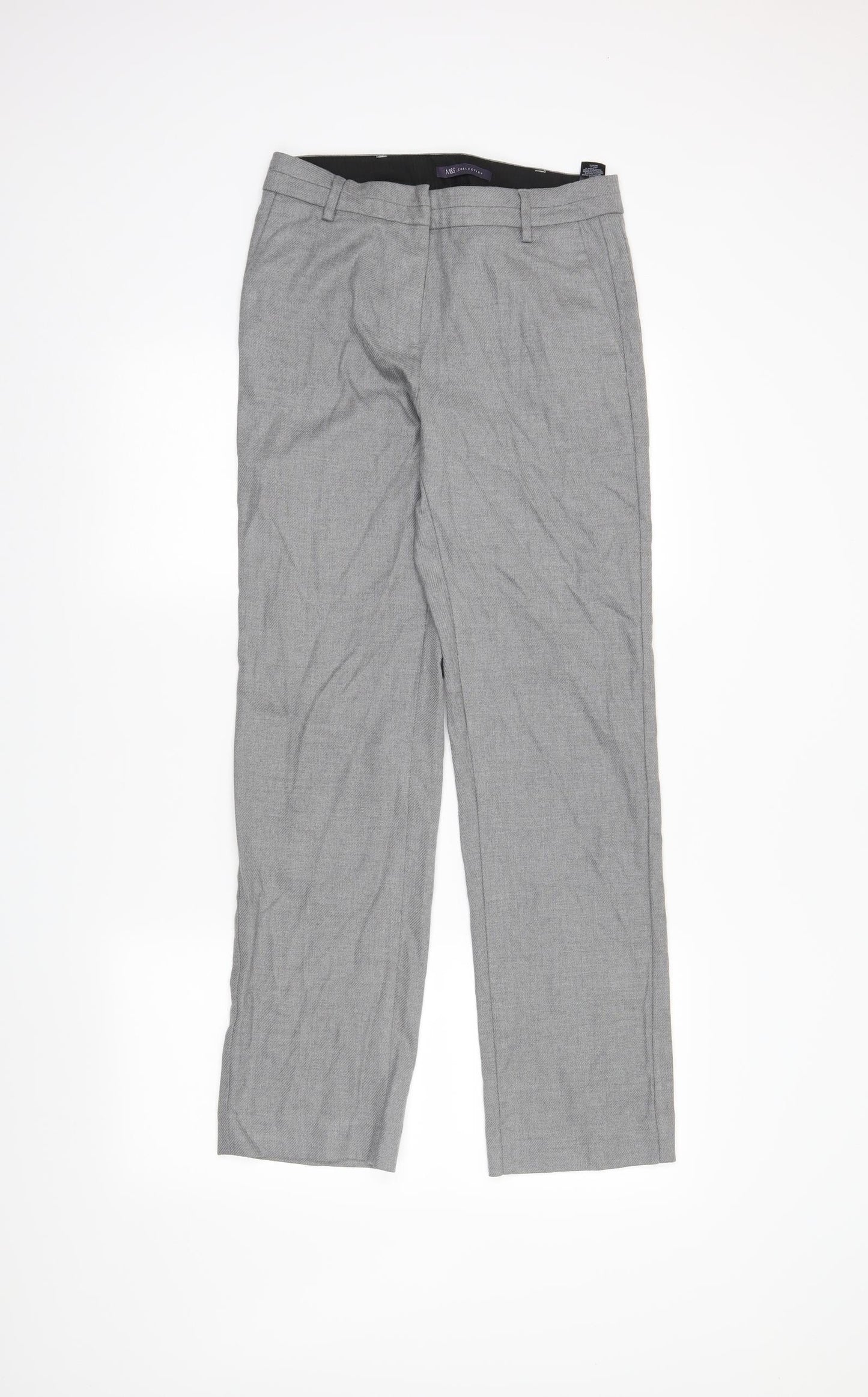 M&S Womens Grey   Dress Pants Trousers Size 8 L28 in