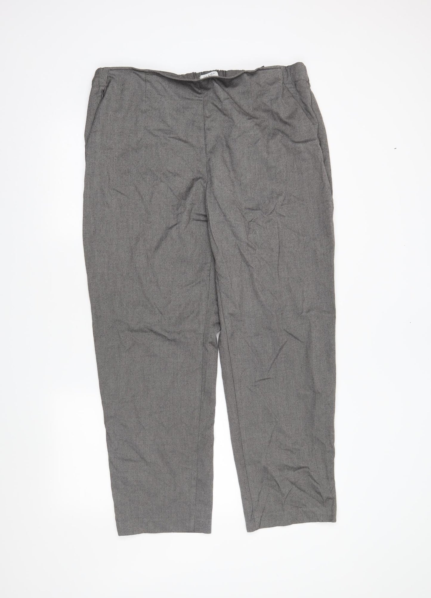 Womens UK Size 20 M&S Regular Fit Dress Pants Grey Trousers