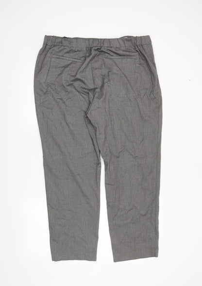 Womens UK Size 20 M&S Regular Fit Dress Pants Grey Trousers
