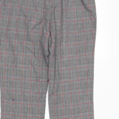 M&S Womens Grey Plaid  Dress Pants Trousers Size 14 L25 in