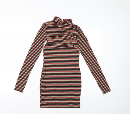 Missguided Womens Multicoloured Striped  Bodycon  Size 6