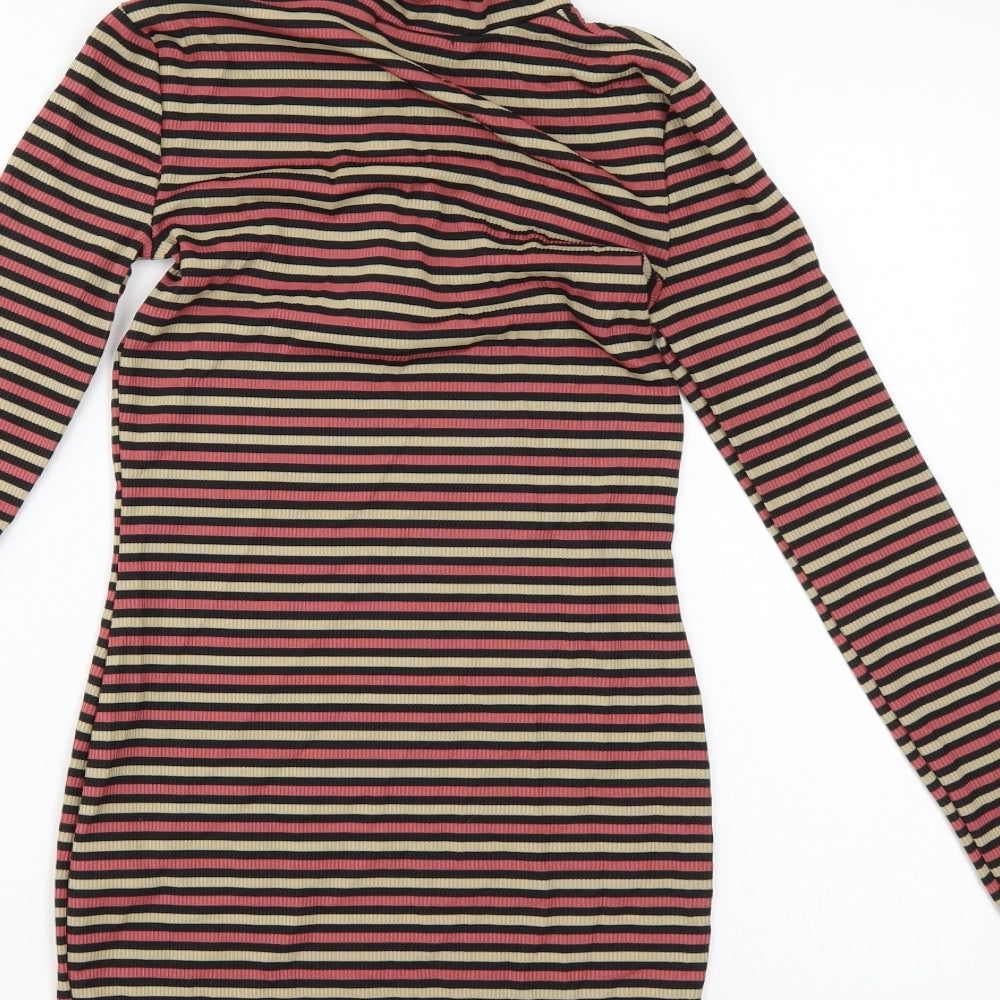 Missguided Womens Multicoloured Striped  Bodycon  Size 6