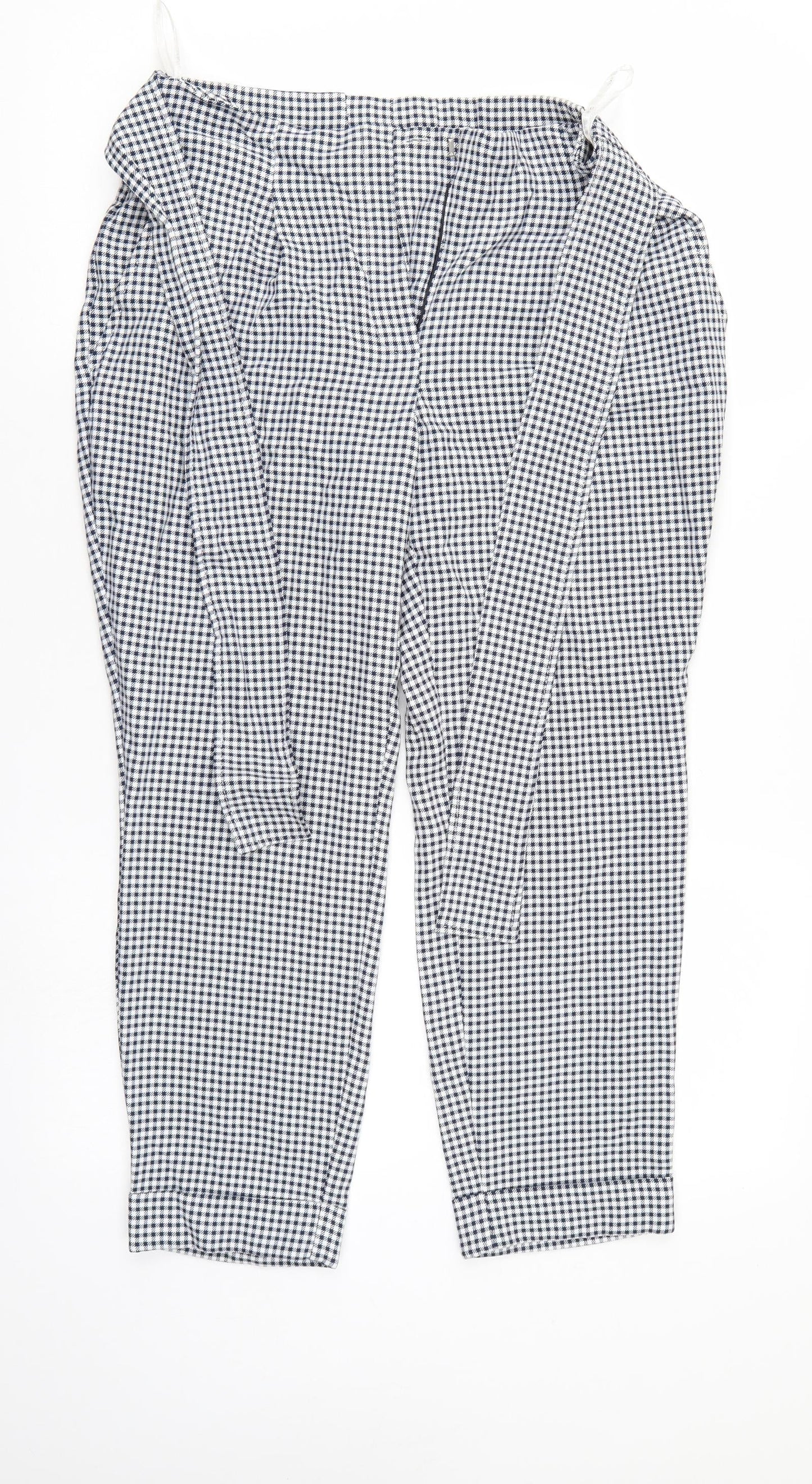 Dorothy Perkinsth Womens Blue Herringbone  Cropped Trousers Size 10 L23 in