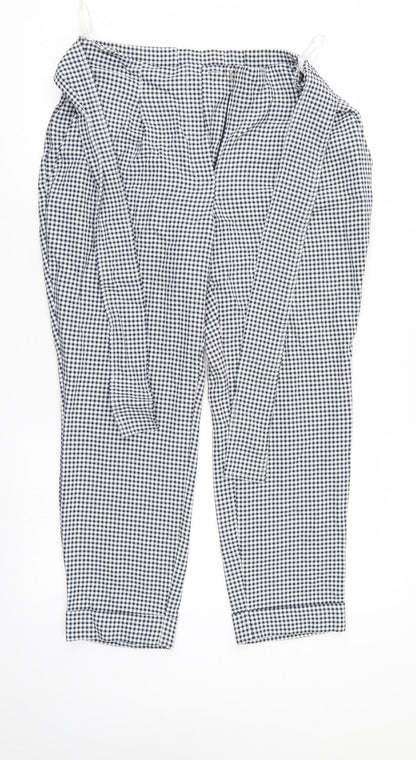Dorothy Perkinsth Womens Blue Herringbone  Cropped Trousers Size 10 L23 in