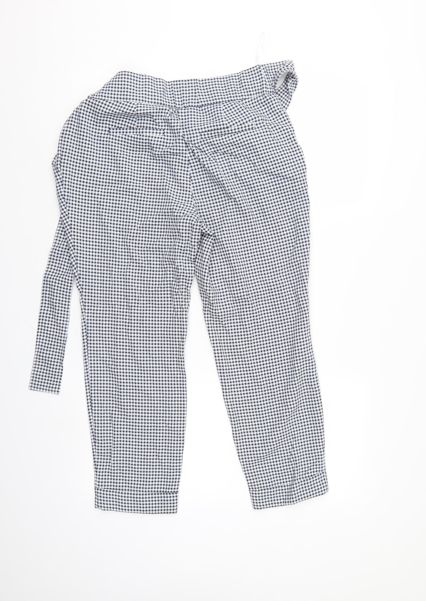 Dorothy Perkinsth Womens Blue Herringbone  Cropped Trousers Size 10 L23 in