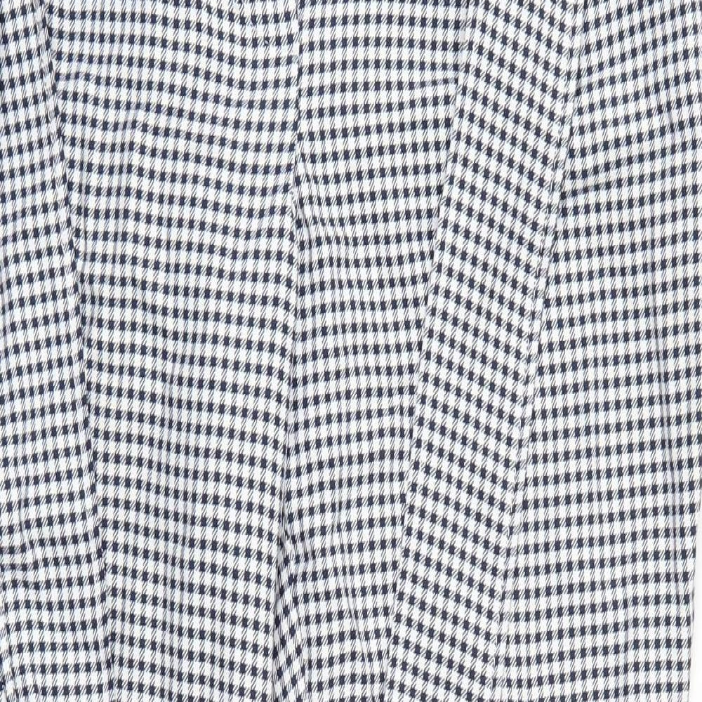 Dorothy Perkinsth Womens Blue Herringbone  Cropped Trousers Size 10 L23 in