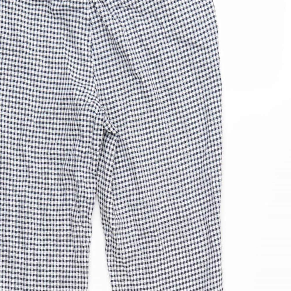 Dorothy Perkinsth Womens Blue Herringbone  Cropped Trousers Size 10 L23 in