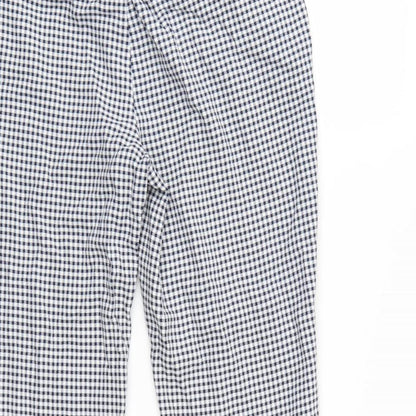 Dorothy Perkinsth Womens Blue Herringbone  Cropped Trousers Size 10 L23 in