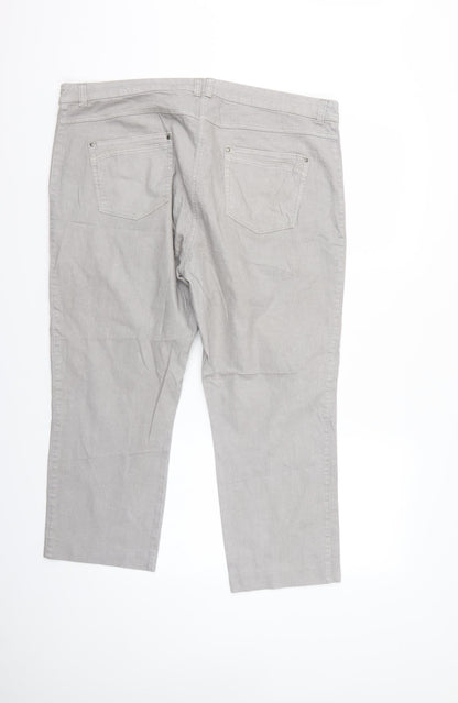 Womens UK Size  Preworn Regular Fit Cropped Grey Jeans