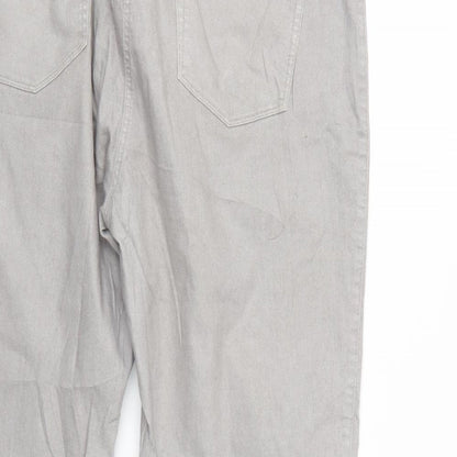 Womens UK Size  Preworn Regular Fit Cropped Grey Jeans