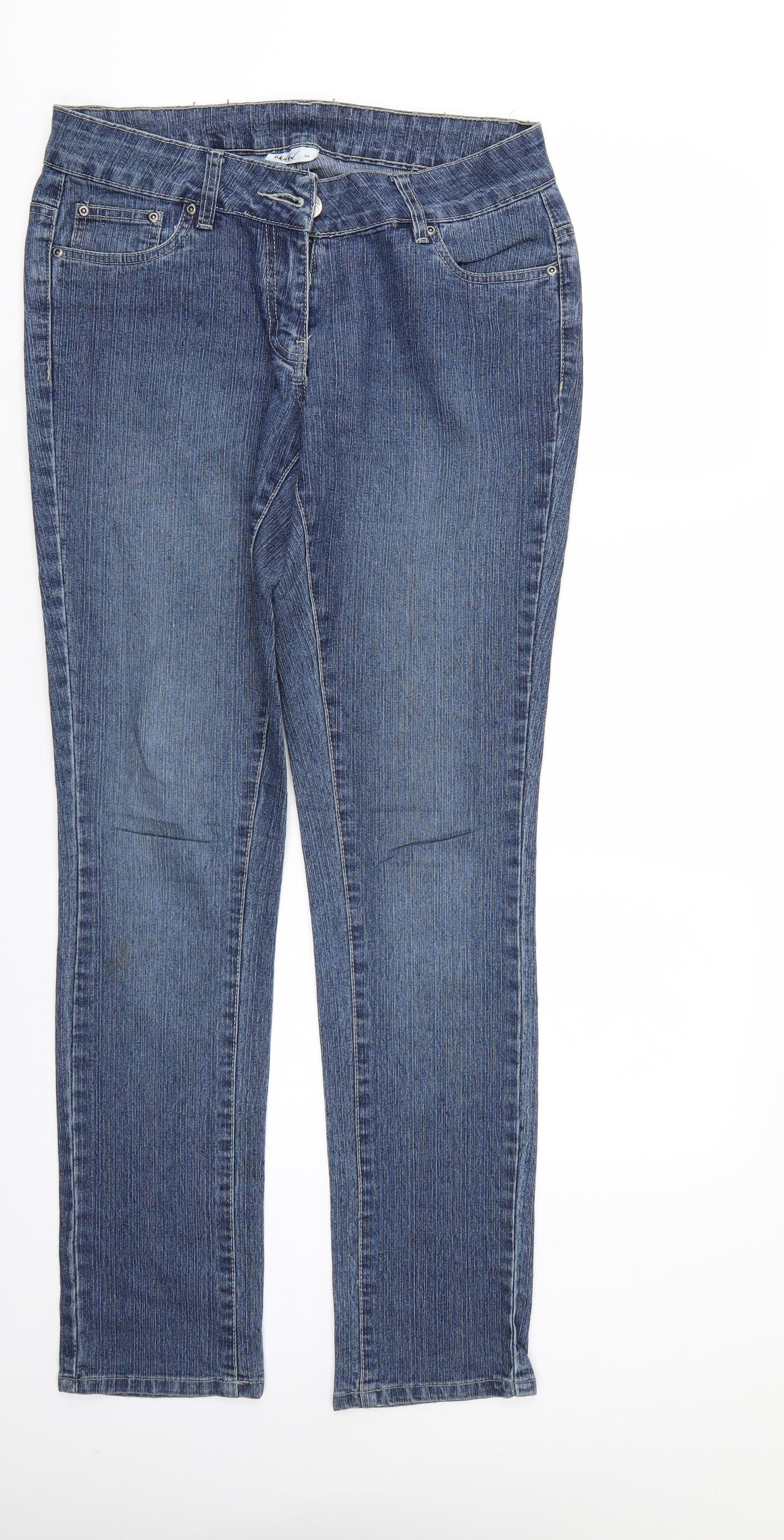 OKAY Womens Blue  Denim Straight Jeans Size 10 L30 in