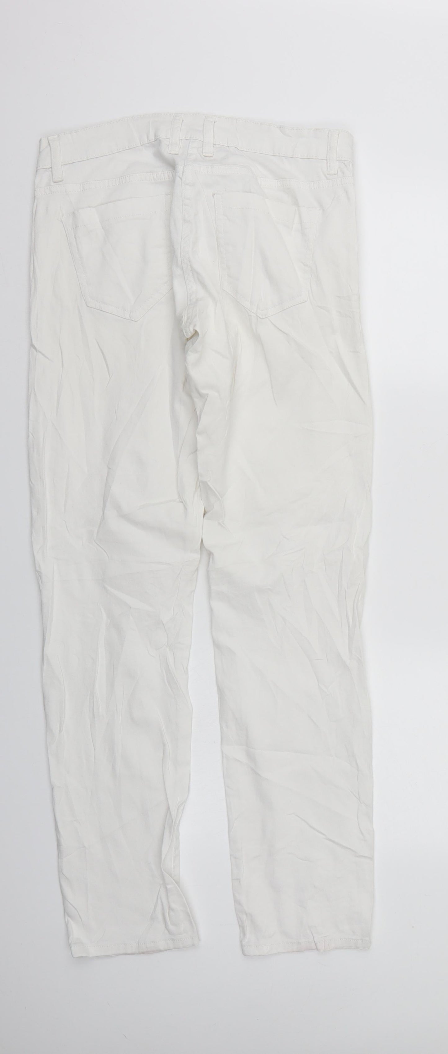 Womens UK Size 10 Blue motion Regular Fit Straight White Jeans
