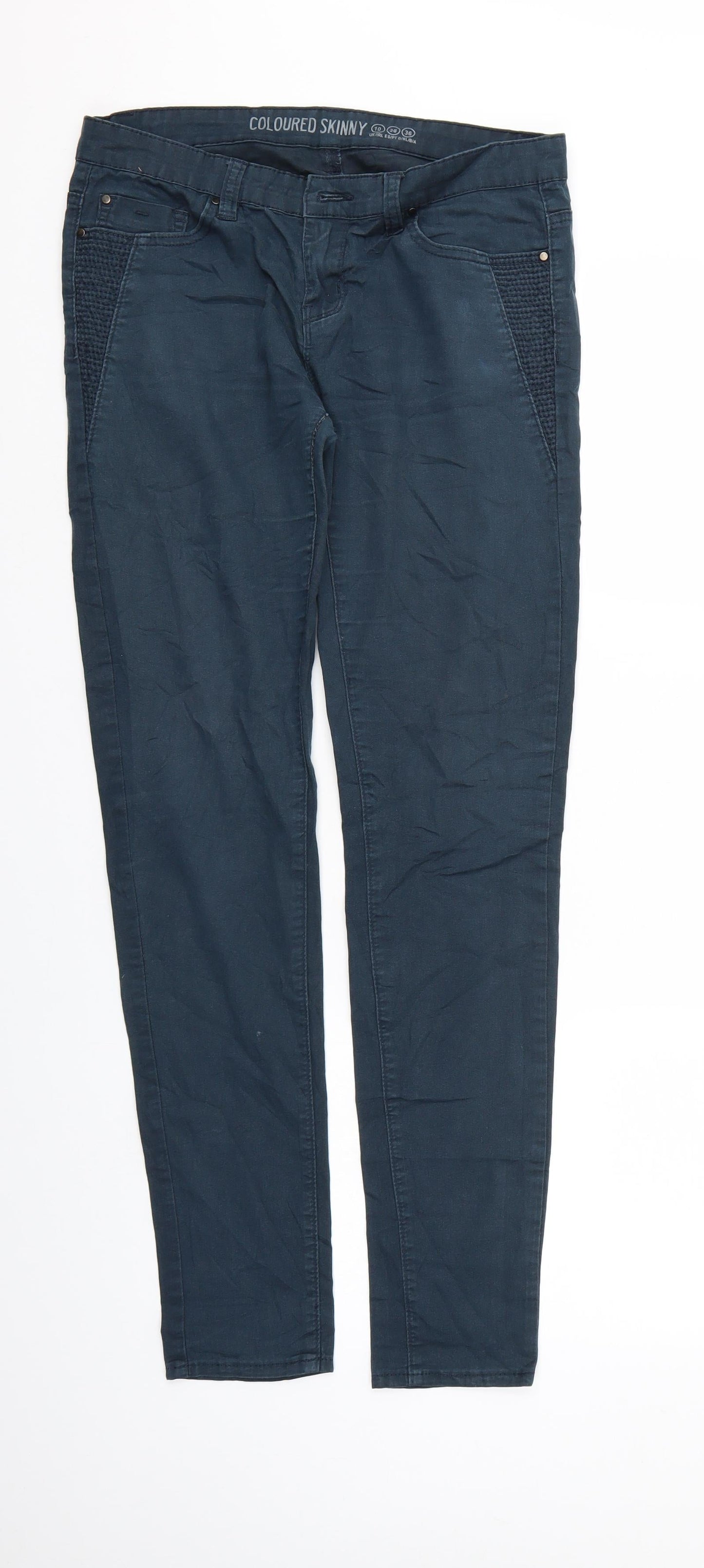 Denim & Co. Womens Blue  Denim Skinny Jeans Size 10 L30 in