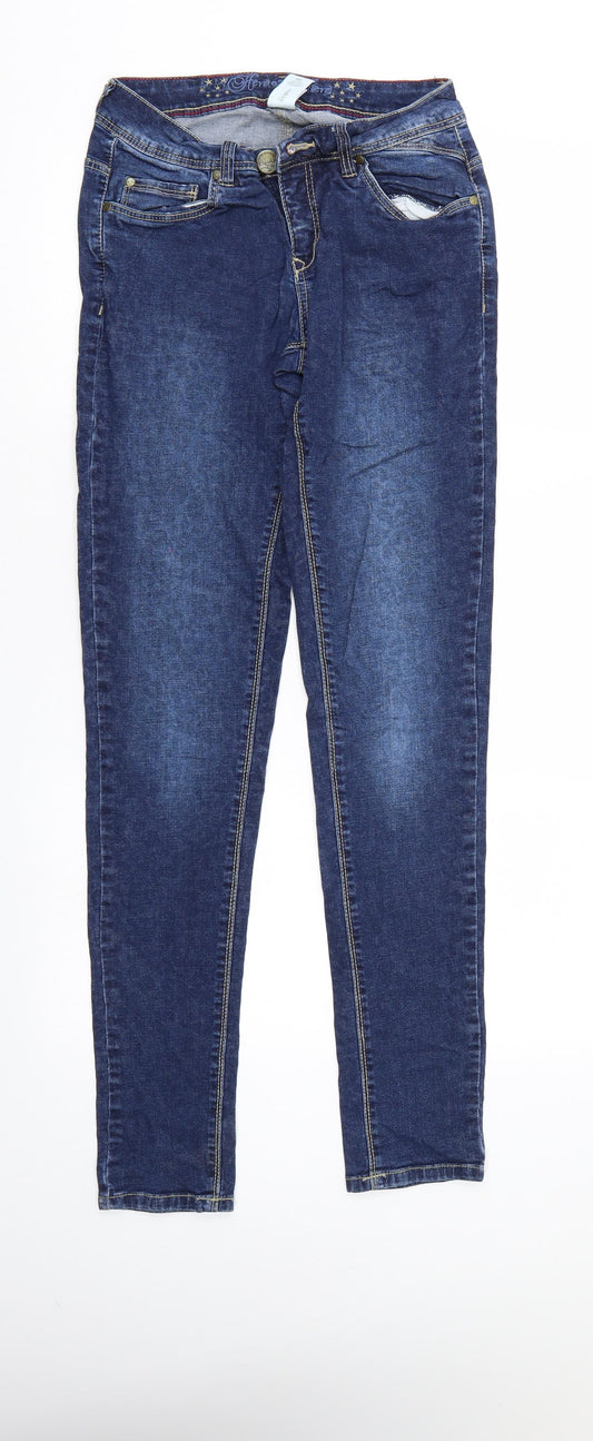 Here & There Womens Blue  Denim Skinny Jeans  L31 in