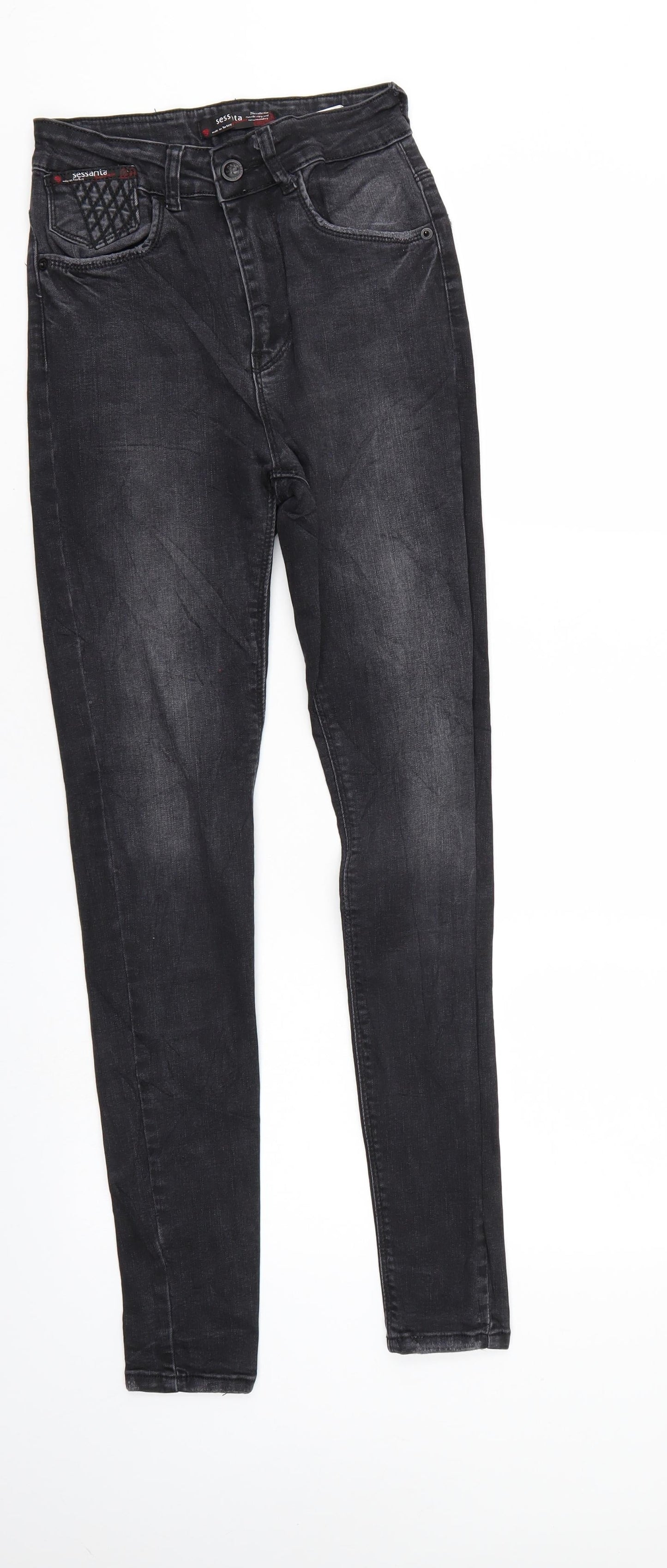Sessanta Womens Black  Denim Skinny Jeans Size 25 in L30 in