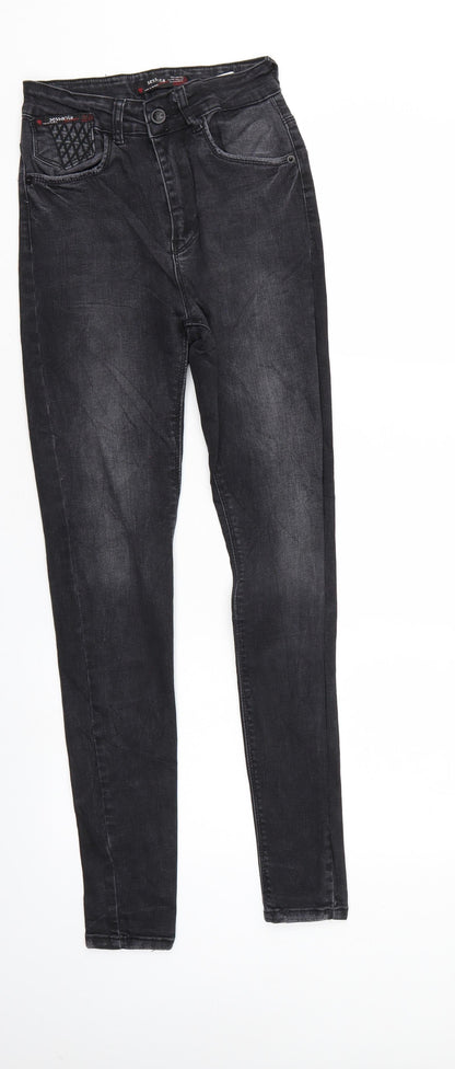 Sessanta Womens Black  Denim Skinny Jeans Size 25 in L30 in