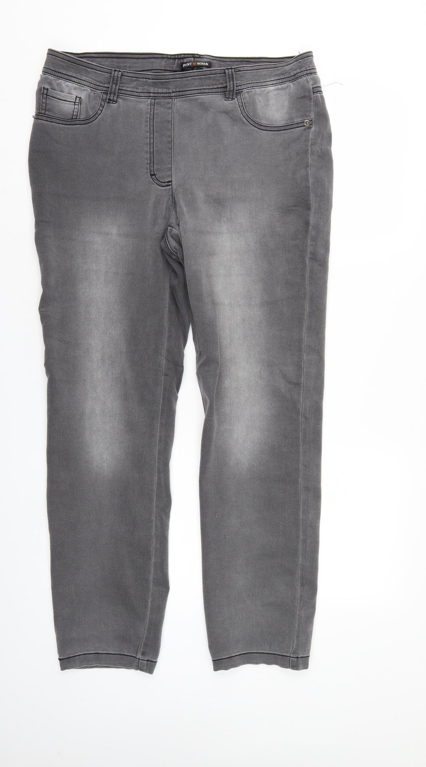 Punt Roma Womens Grey  Denim Jegging Jeans Size M L26 in - Elastic Waist