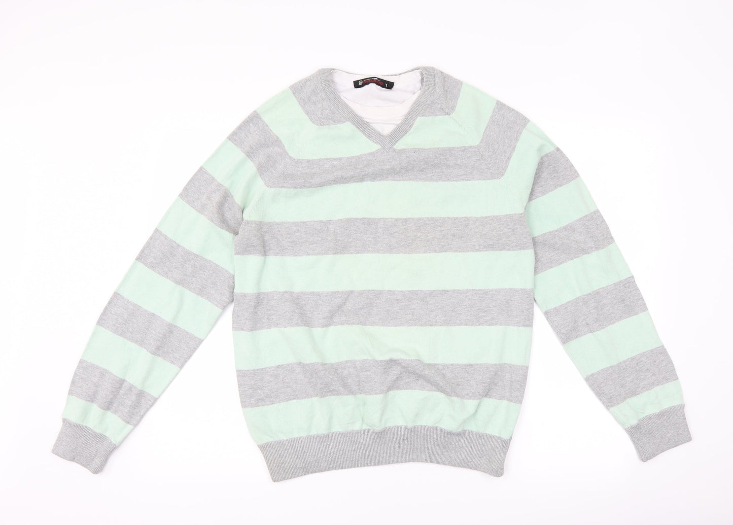 Burton Mens Green Striped  Pullover Jumper Size L