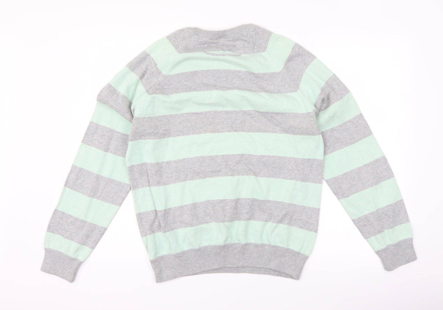 Burton Mens Green Striped  Pullover Jumper Size L