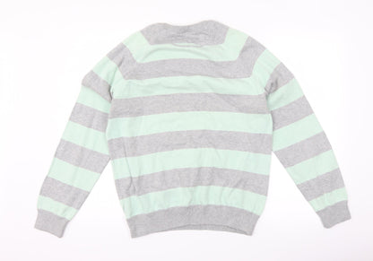 Burton Mens Green Striped  Pullover Jumper Size L