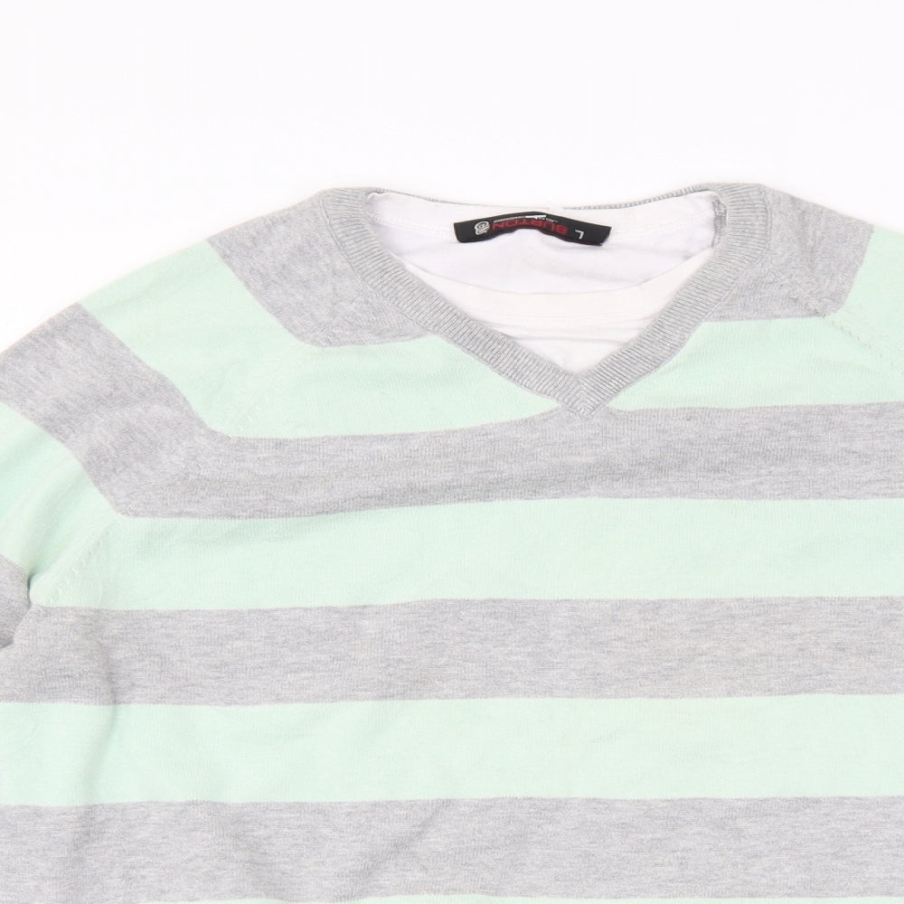 Burton Mens Green Striped  Pullover Jumper Size L