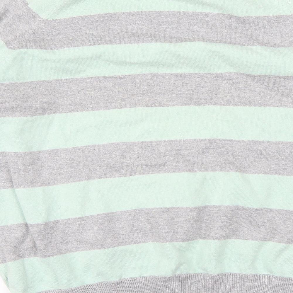 Burton Mens Green Striped  Pullover Jumper Size L