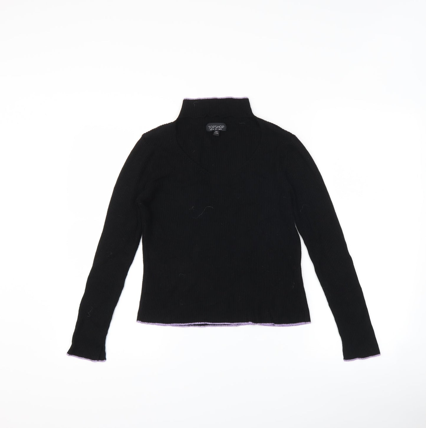 Topshop Womens Black   Pullover Jumper Size 10  - Cut Out Neckline