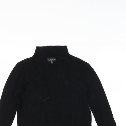 Topshop Womens Black   Pullover Jumper Size 10  - Cut Out Neckline