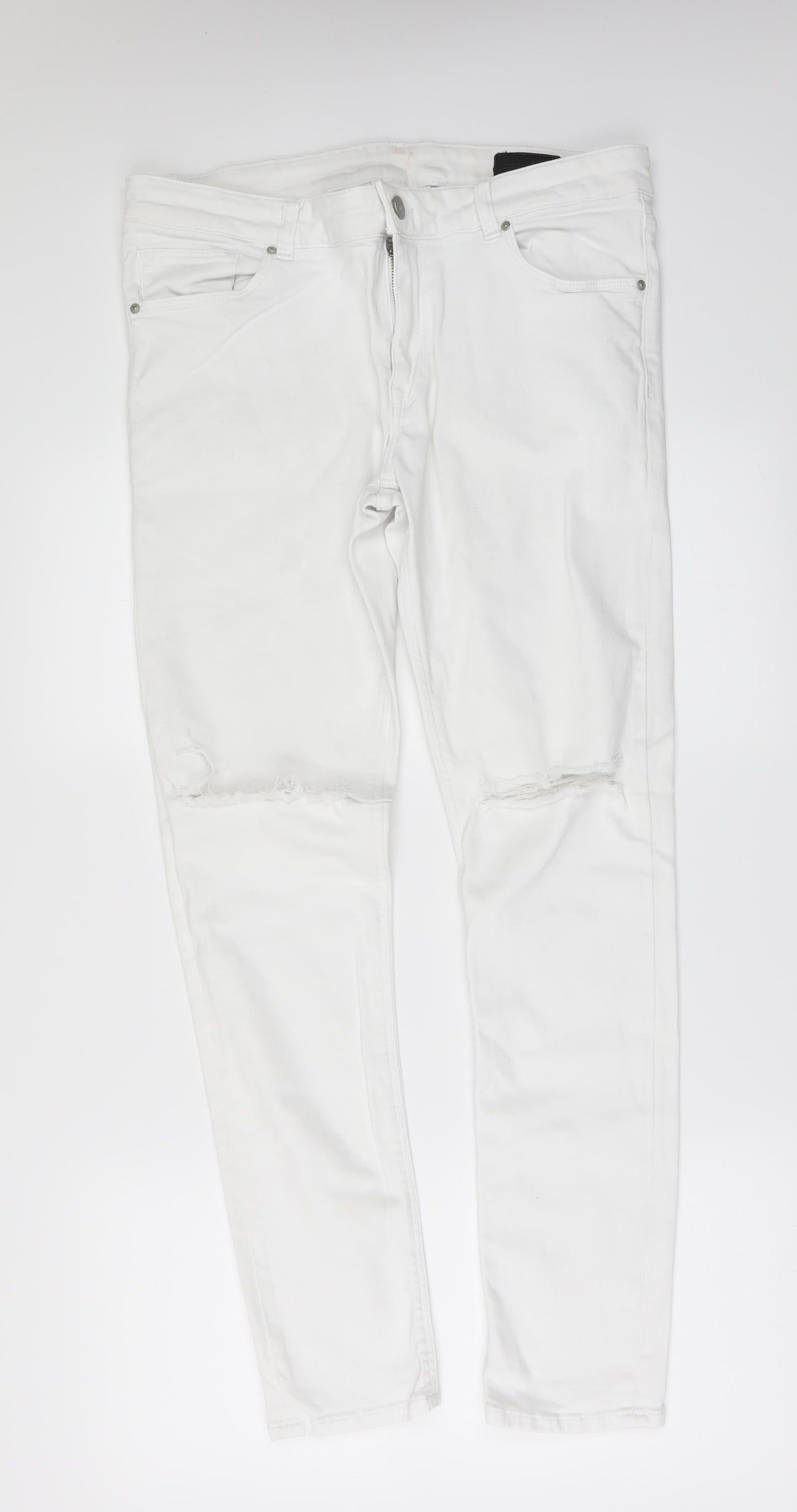 ASOS Womens White  Denim Skinny Jeans Size 34 in L30 in