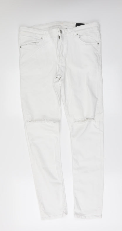 ASOS Womens White  Denim Skinny Jeans Size 34 in L30 in