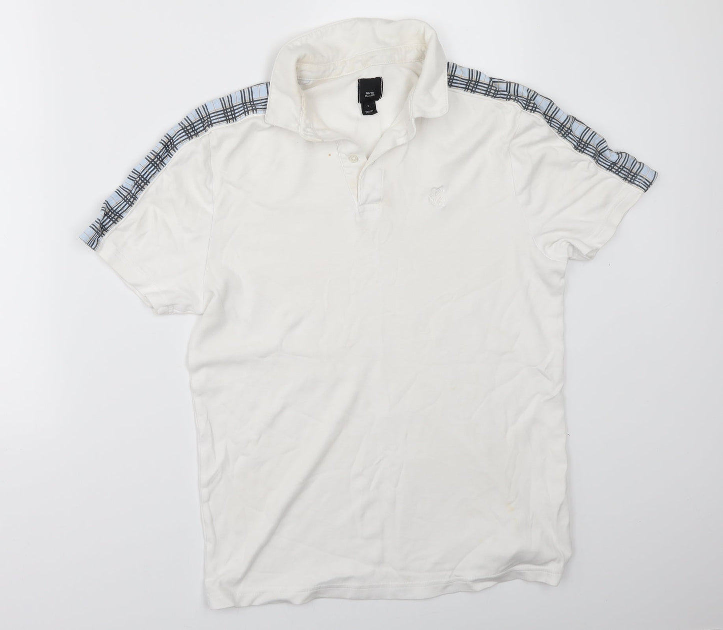 River Island Mens White    Polo Size S