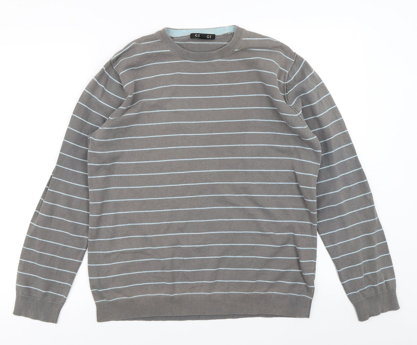 George Mens Blue Striped  Pullover Jumper Size S
