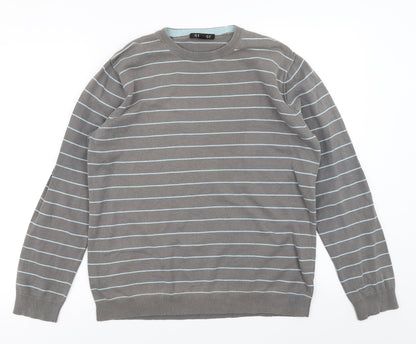 George Mens Blue Striped  Pullover Jumper Size S