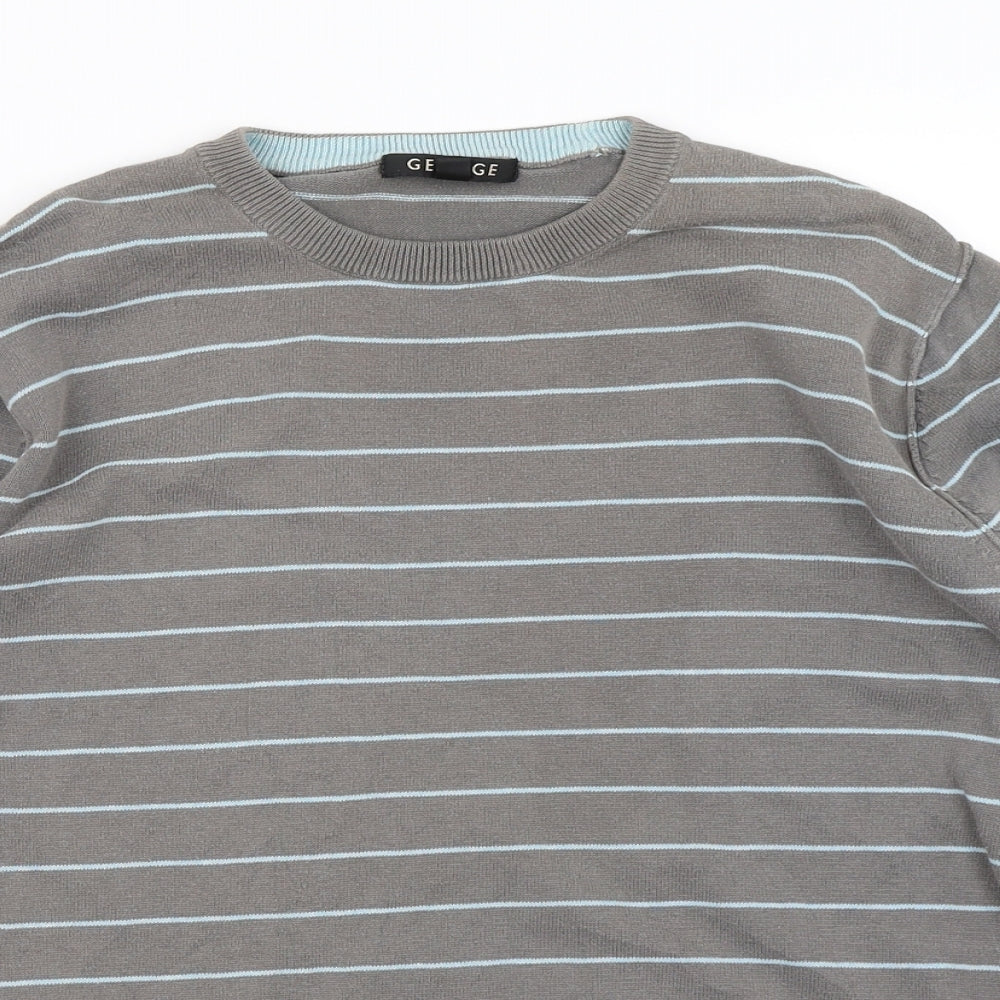 George Mens Blue Striped  Pullover Jumper Size S